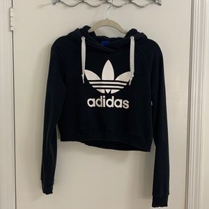 Adidas Cropped Sweater | Size Small | Black and White